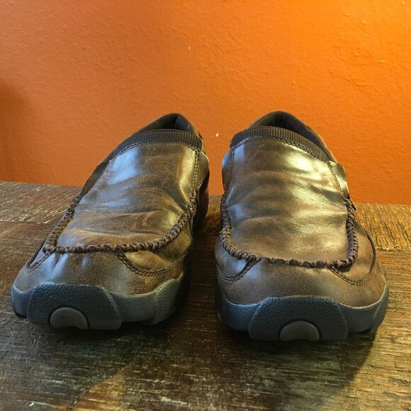 Twisted X Mens Slip on Driving Moc Loafer Bomber Brown Size 12 M MDMS009 - Picture 2 of 10